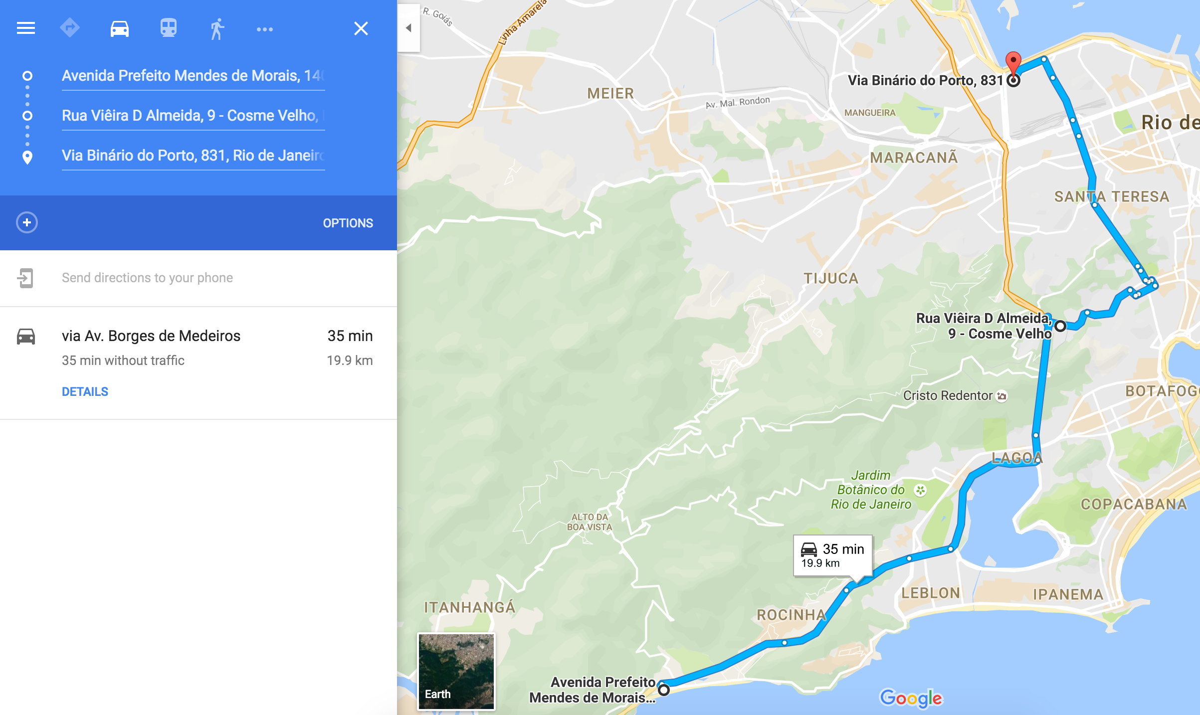 google maps journey to bus