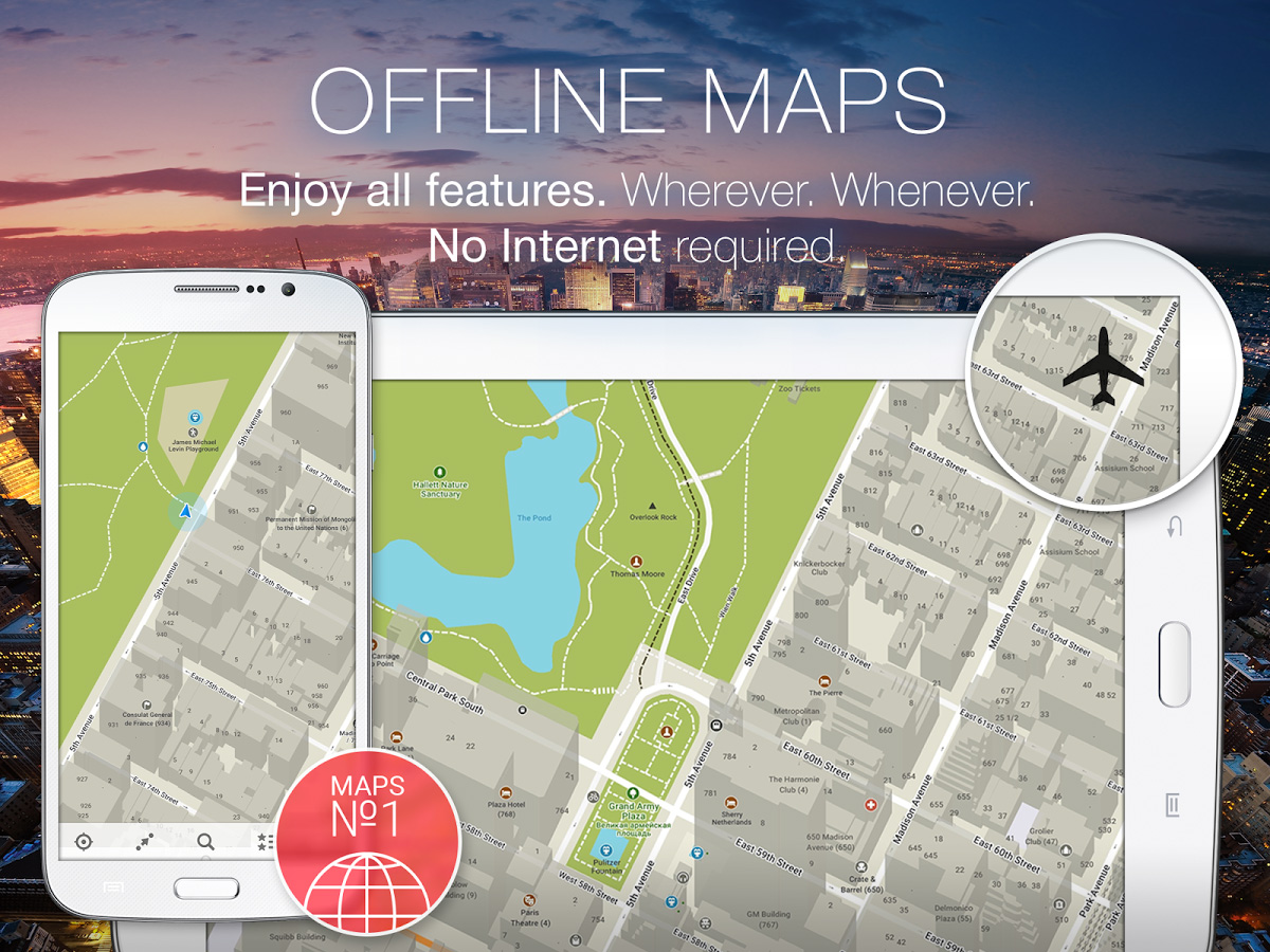 Приложение карта города без интернета