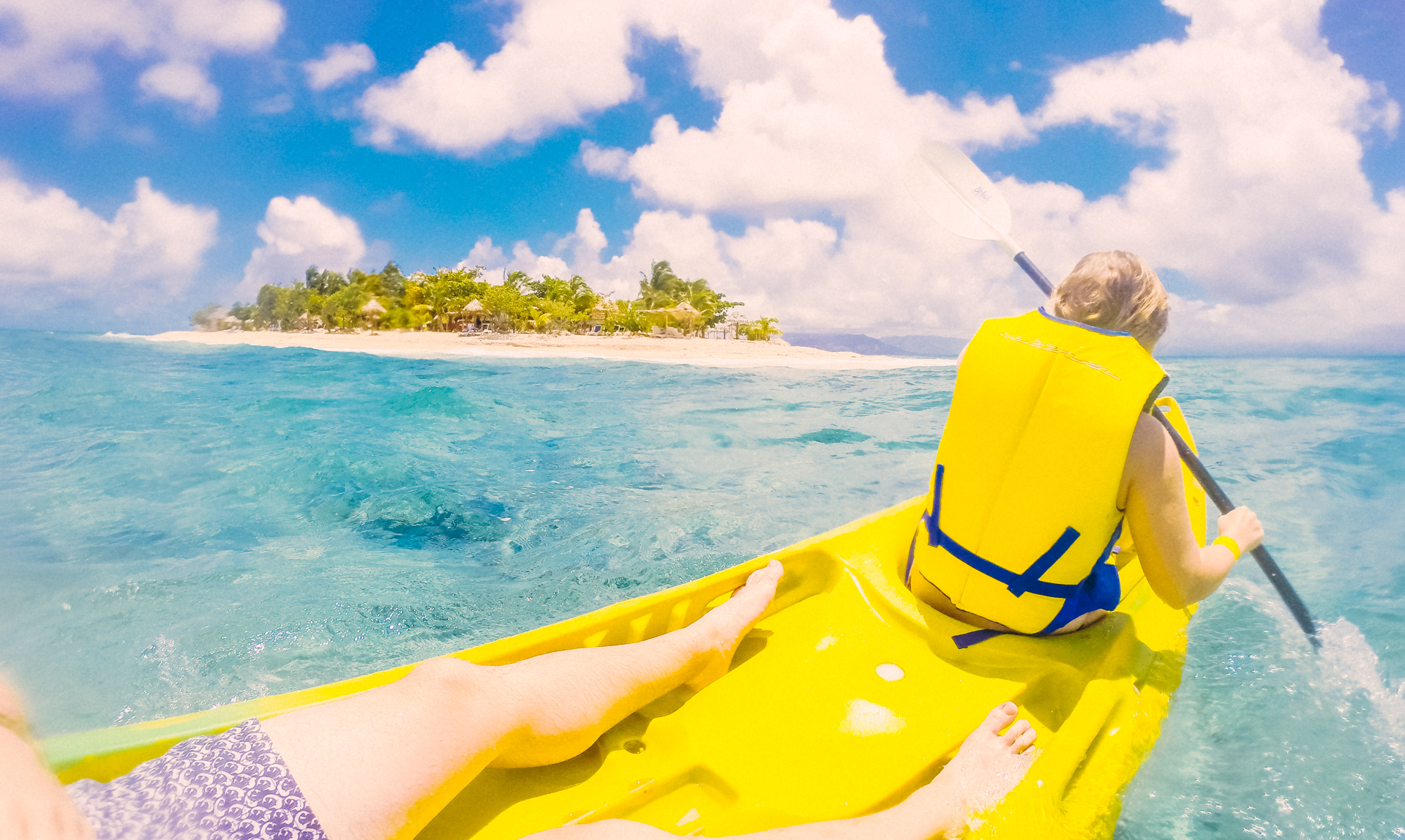 Kayaking around South Sea Island, Fiji