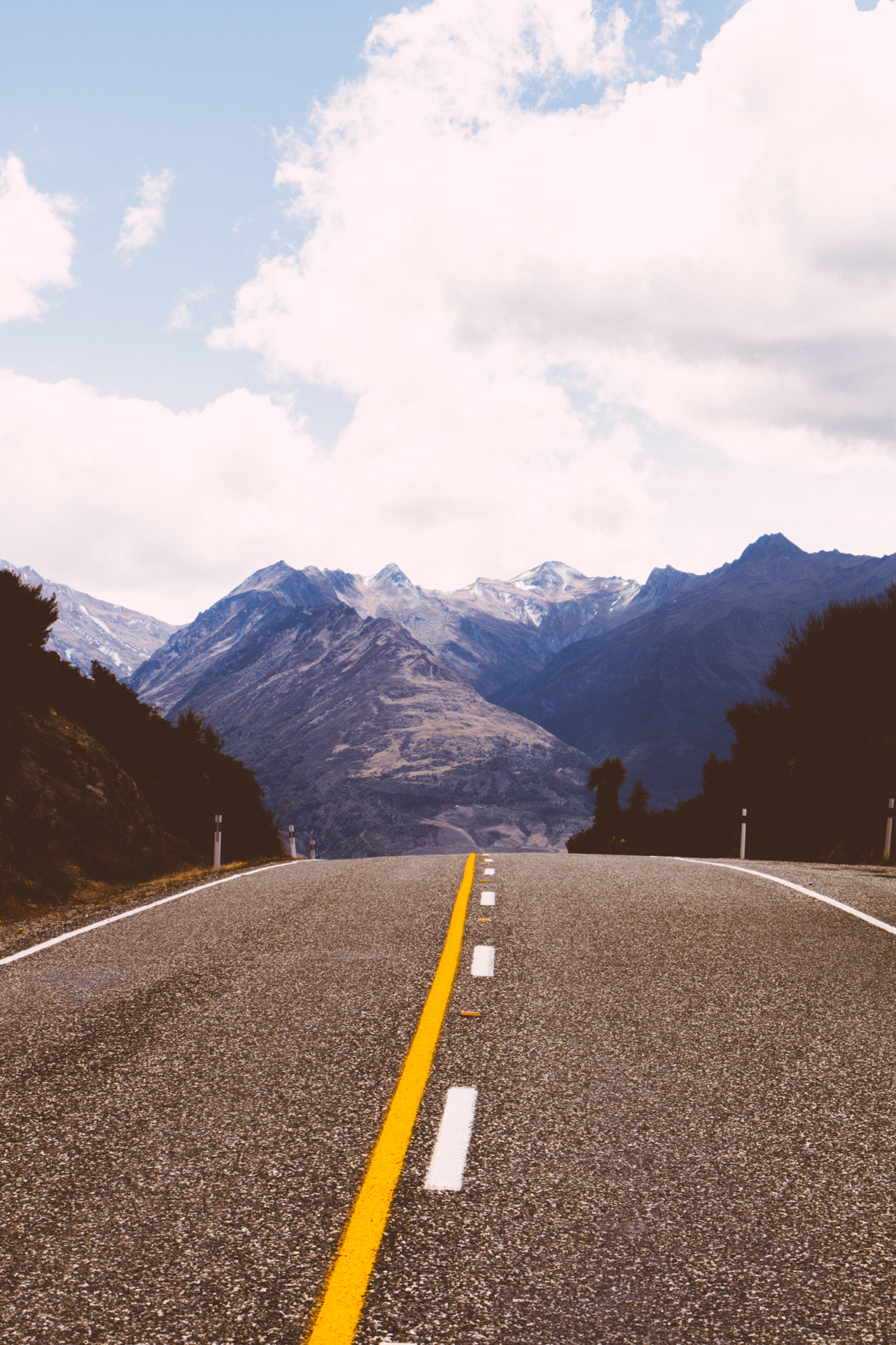 Road to Mountains in New Zealand