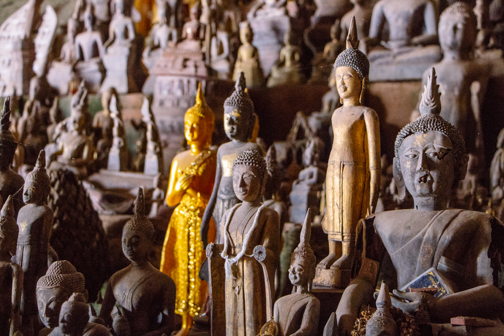 Pak Ou Caves hundreds of Buddhist Statues