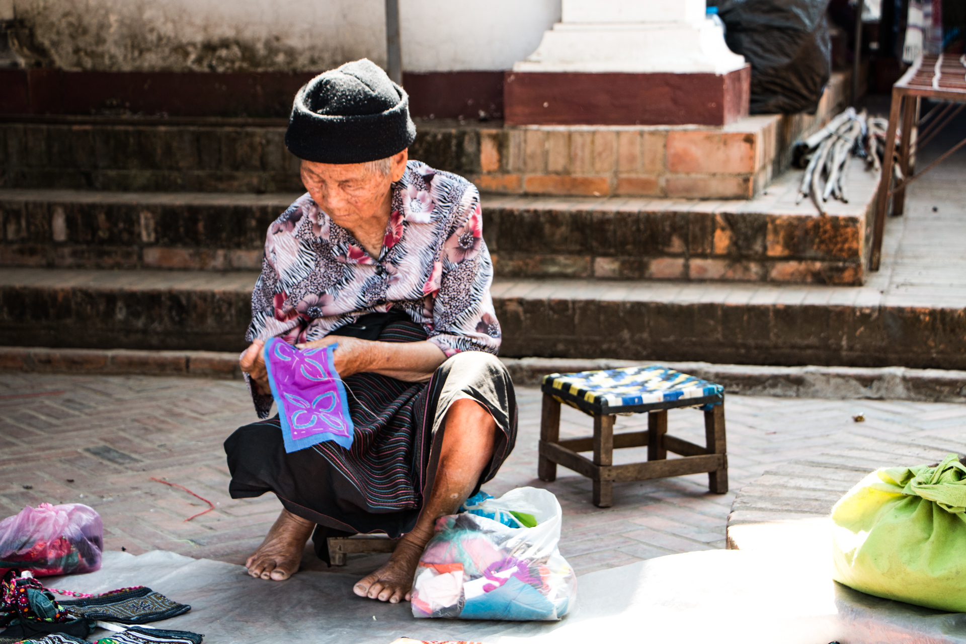 Local Laos Lady on street