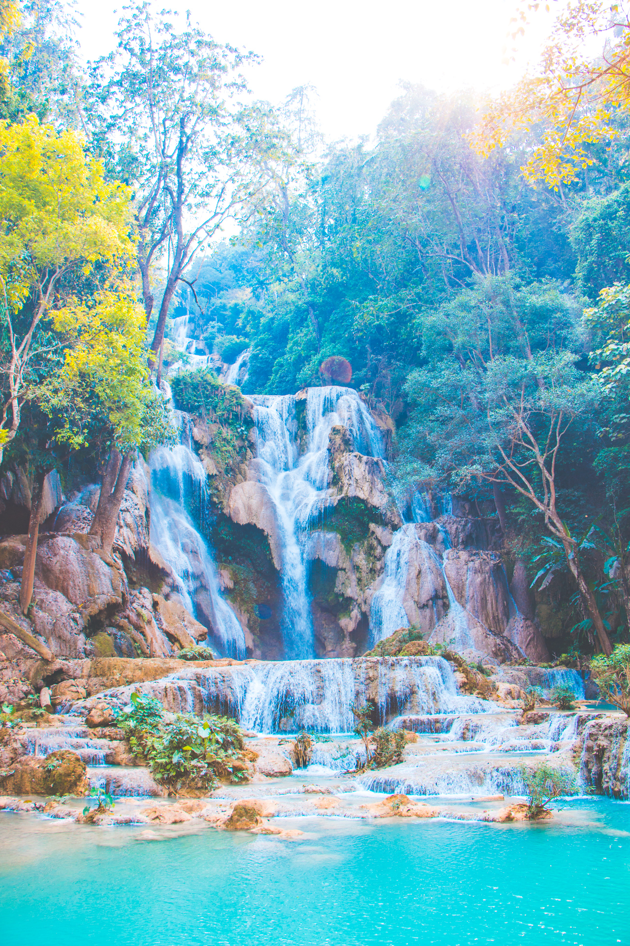 Lots of waterfalls at Kuang Si Falls near Luang Prabang