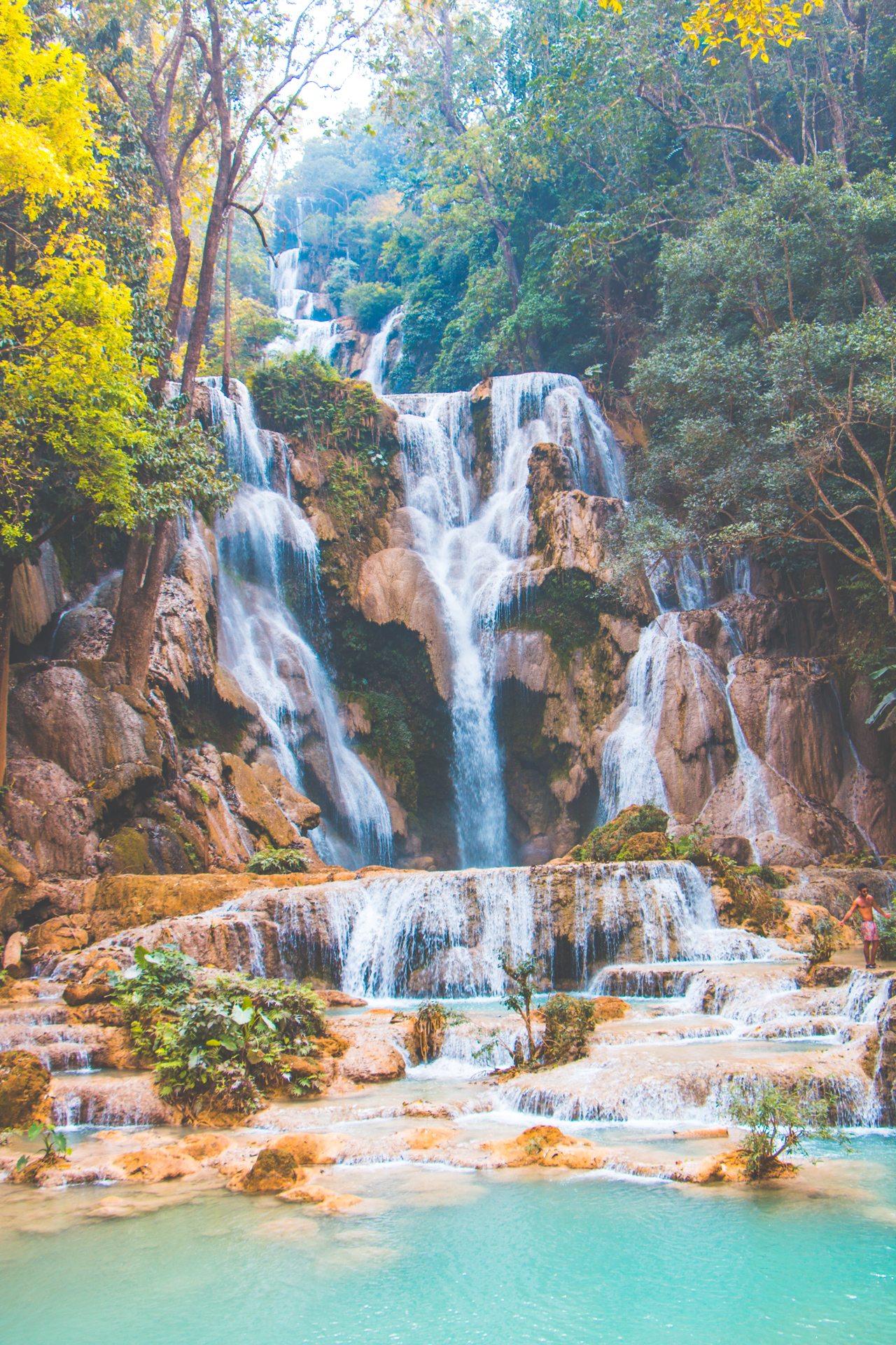 Kuang Si Falls cascading near Luang Prabang