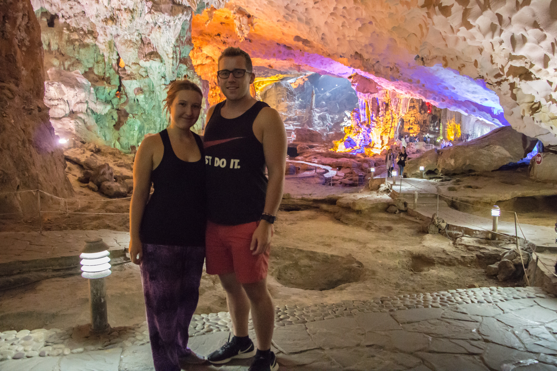 Alex and Alis in Dau Go Caves, Halong Bay, Vietnam