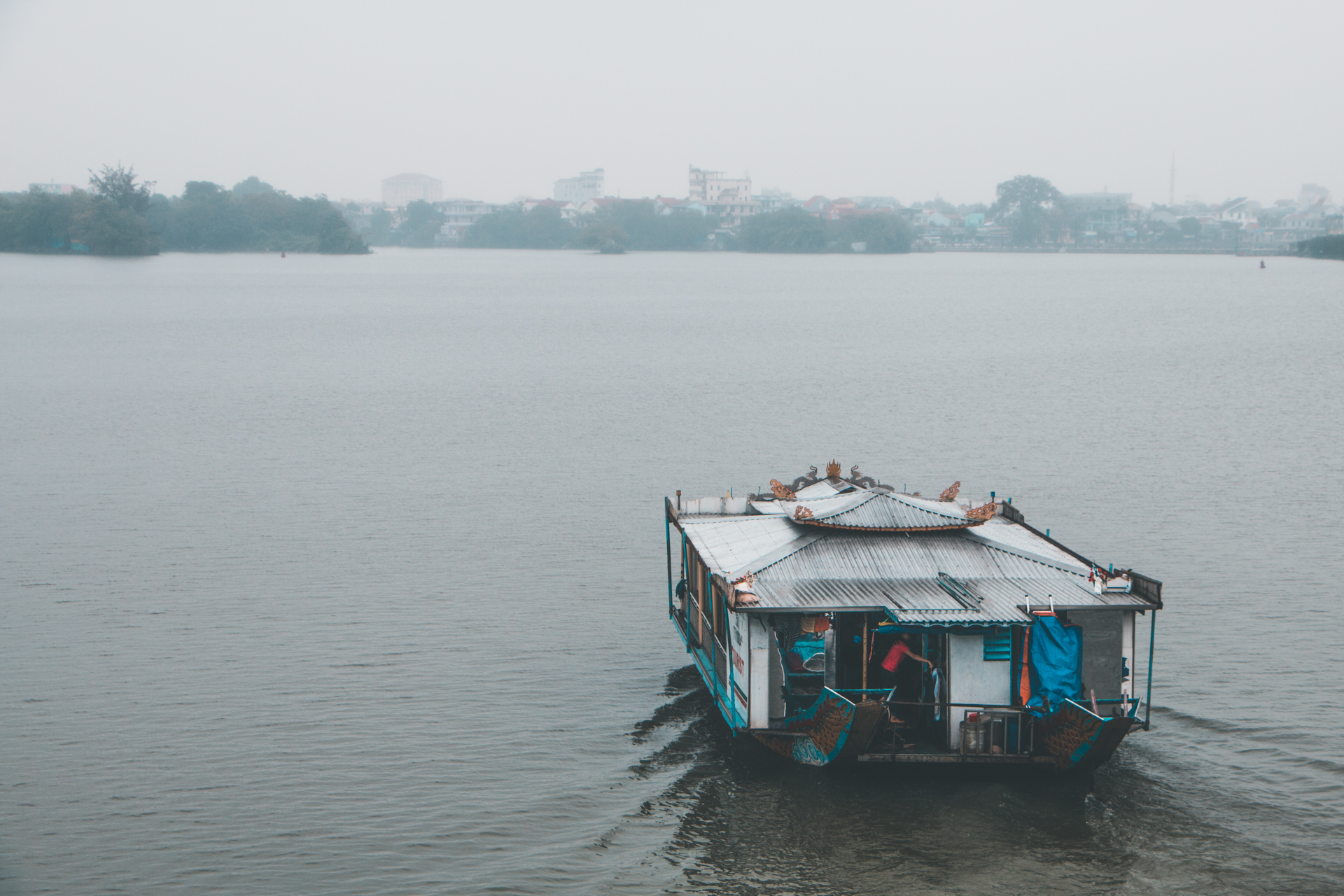 Boat on River in Hue